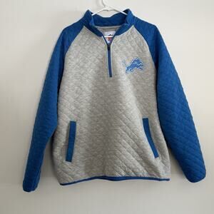 Detroit Lions Sz XL 3/4 Zip Waffle Sweater Sweatshirt NFL FOOTBALL SPORTS